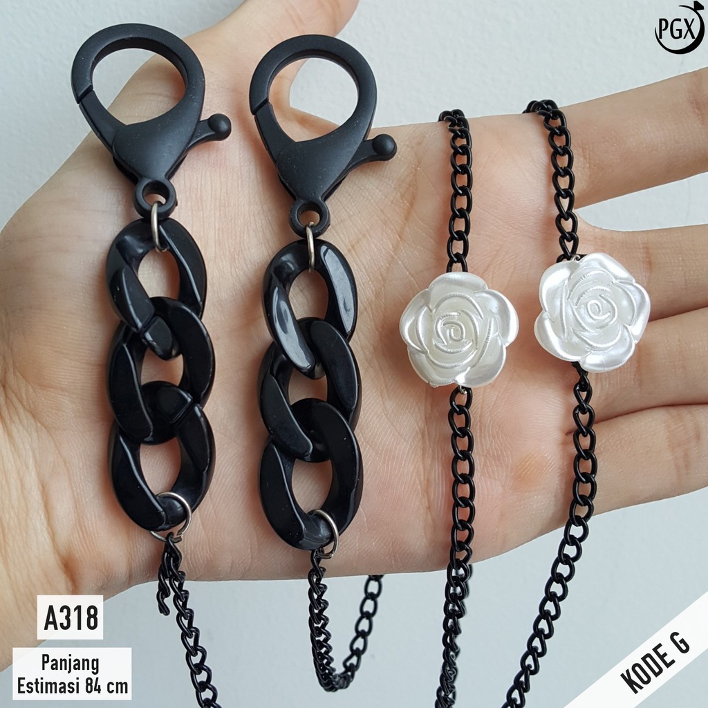 PGX Strap Masker 2in1 Konektor Headloop Tali Masker Kalung Masker Rantai Aksesoris Fashion - A318