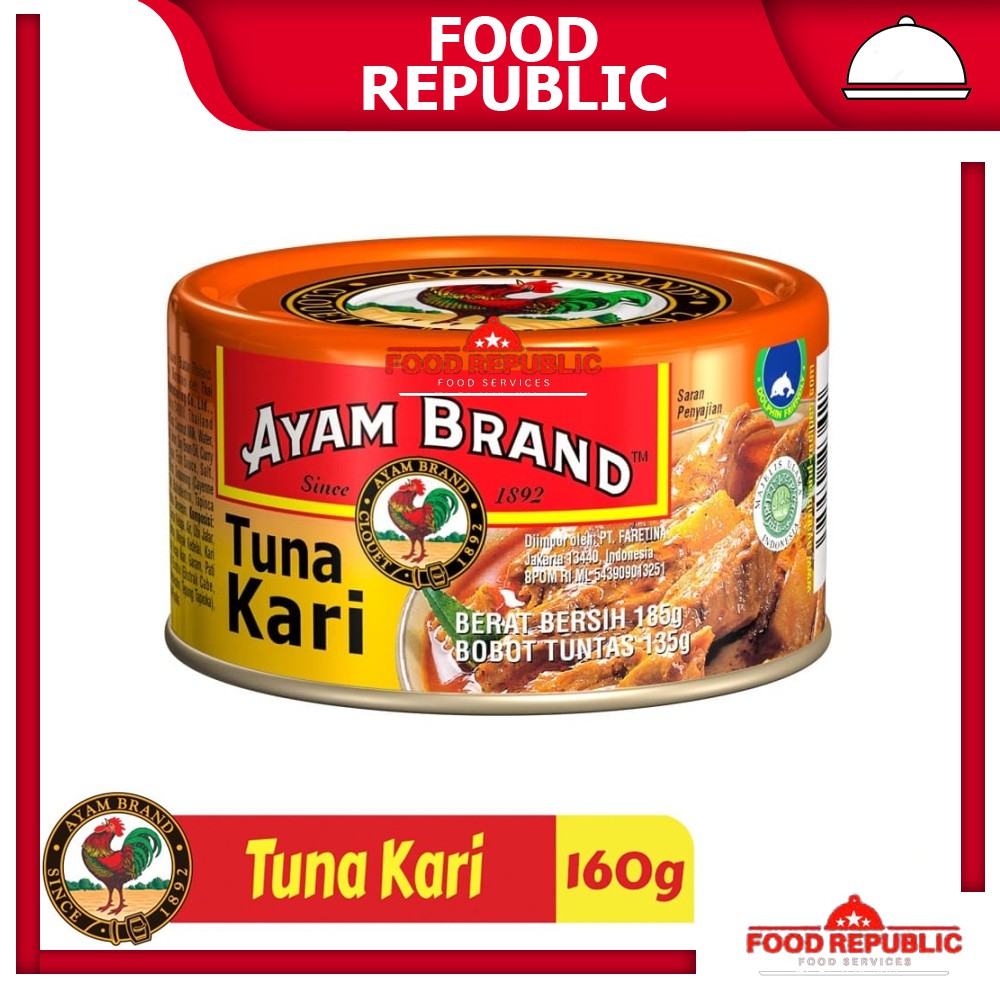 AYAM BRAND 160 GR IKAN TUNA KALENG RASA TOMAT CHUNKS IN OIL CABE CURRY OLIVE OIL MAYONAISE