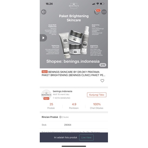 PRELOVED BENING SKINCARE