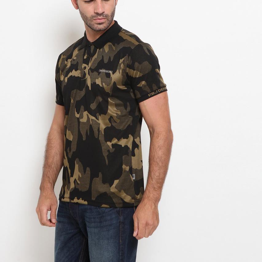 *Barang Baru,,⋆ RBJ Kaos Polo Shirt Cotton Spandex Army Pattern Pria 248953004 Kuning *zp*