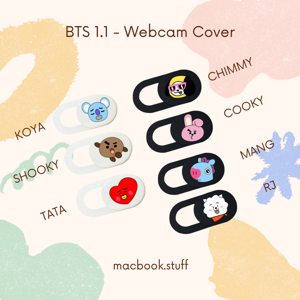 CUSTOM BTS BT21 PELINDUNG PENUTUP WEBCAM KAMERA COVER CAMERA LAPTOP HP ASUS DELL SAMSUNG VIVO XIAOMI