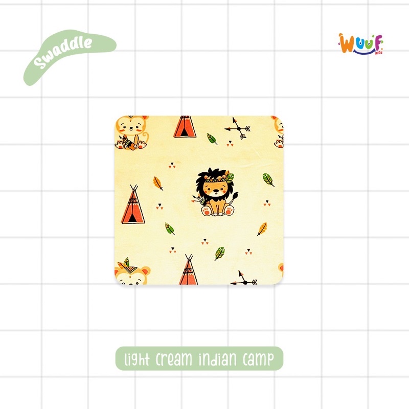 BEDONG BAYI/SWADDLE BABY LIGHT CREAM INDIAN CAMP (WUUF KIDS)