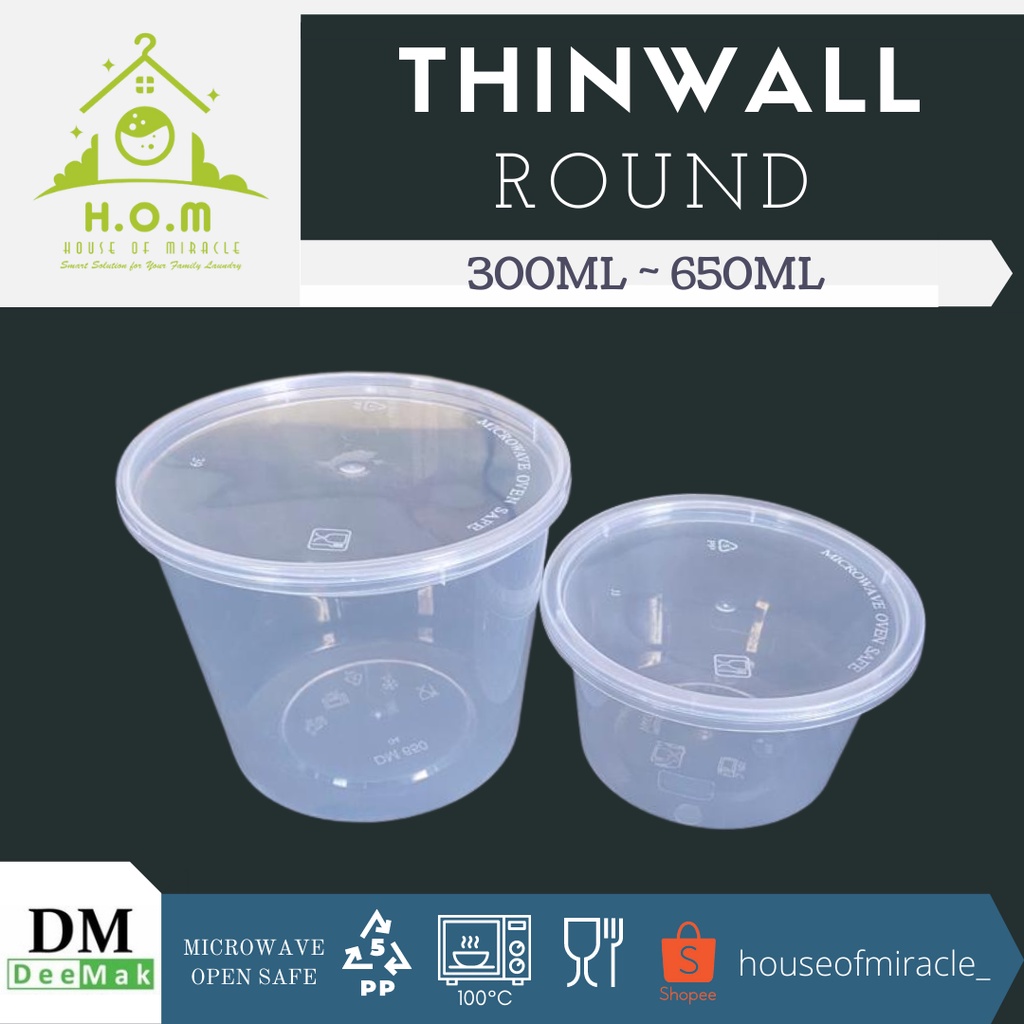 Thinwall/Food Container Round 300ml ~ 650ml | Thinwall Bulat 300ml ~ 650ml | Thinwall DM 300ml ~ 650