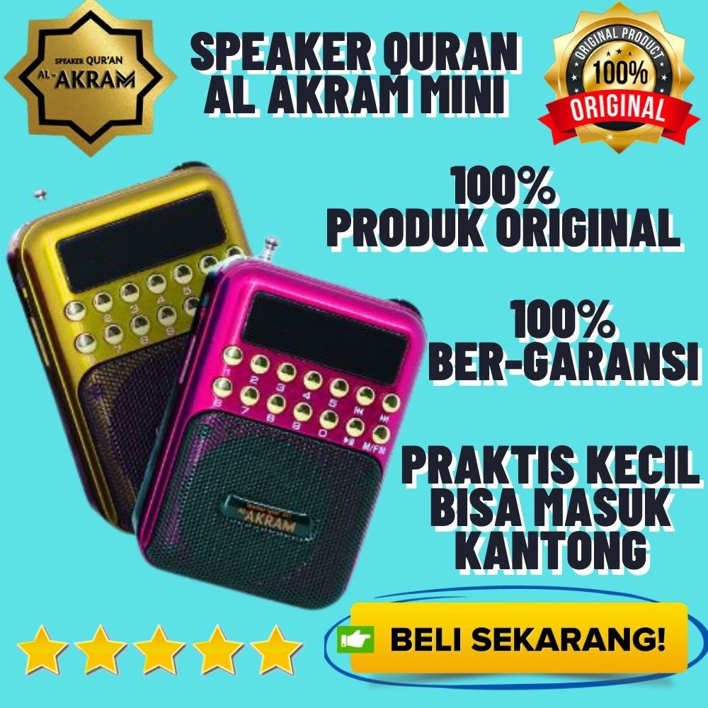 Speaker Mp3 Audio Murottal Al Quran 30 Juz Lengkap Digital Hafidz LED Anak Al Akram Mini Original