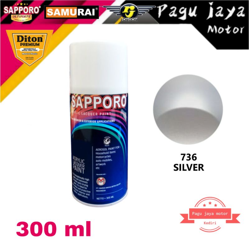 sapporo cat semprot silver 736 300ml spray paint