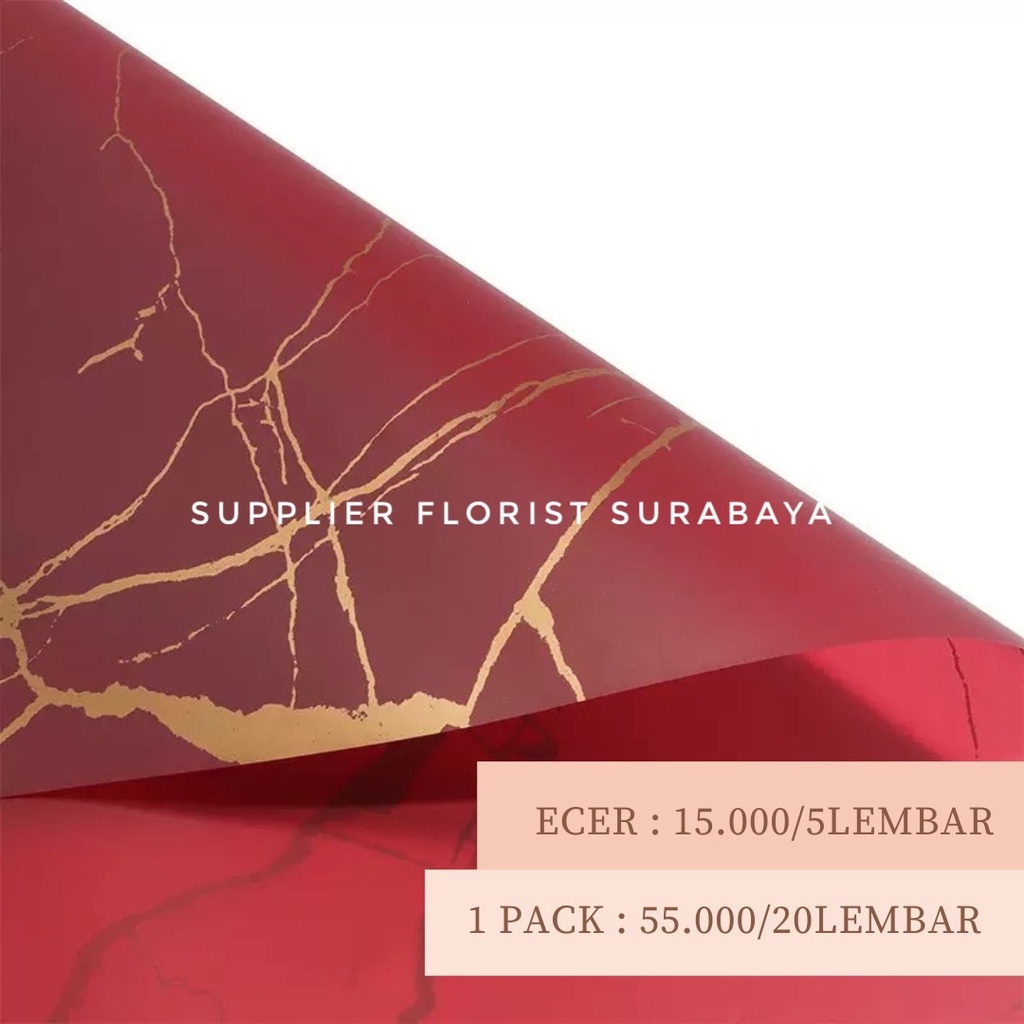 [5 LEMBAR] KERTAS WRAP BUNGA MARMER / MARBLE KERTAS BUNGA KOREA PAPER PEMBUNGKUS BUNGA WATERPROOF DIY BUKET BUNGA FLORIST