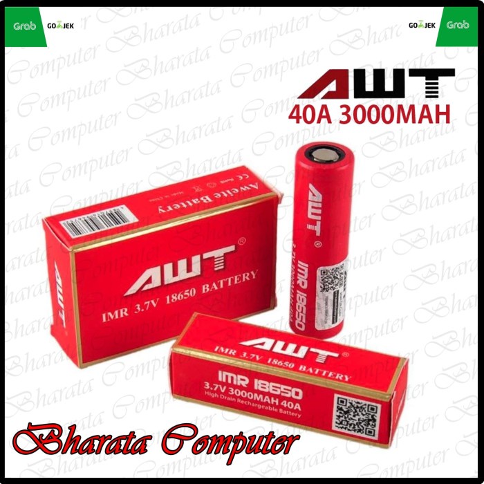 Segera Beli Baterai AWT ImR 18650 3.7V 3000mAh 40A Full Authentic 100 Original Murah