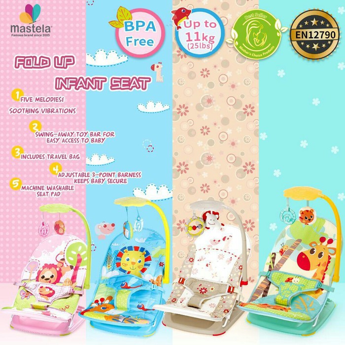 Makassar - Fold Up Infant Seat Mastela / Mastela Fold Up Infant Seat Kursi Bayi Getar Mainan Musik