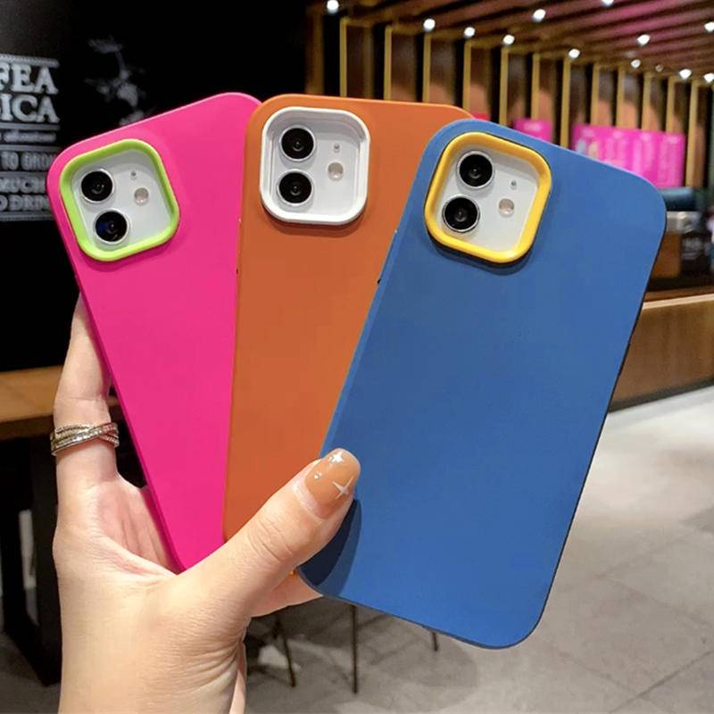 3 In 1 Case Bumper Silikon Cair Shockproof Warna Permen Cover Iphone 11 12 13 Pro Max X Xs Max