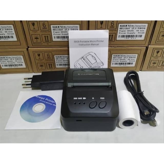Printer Bluetooth Zjiang 5809, Printer Thermal Mini