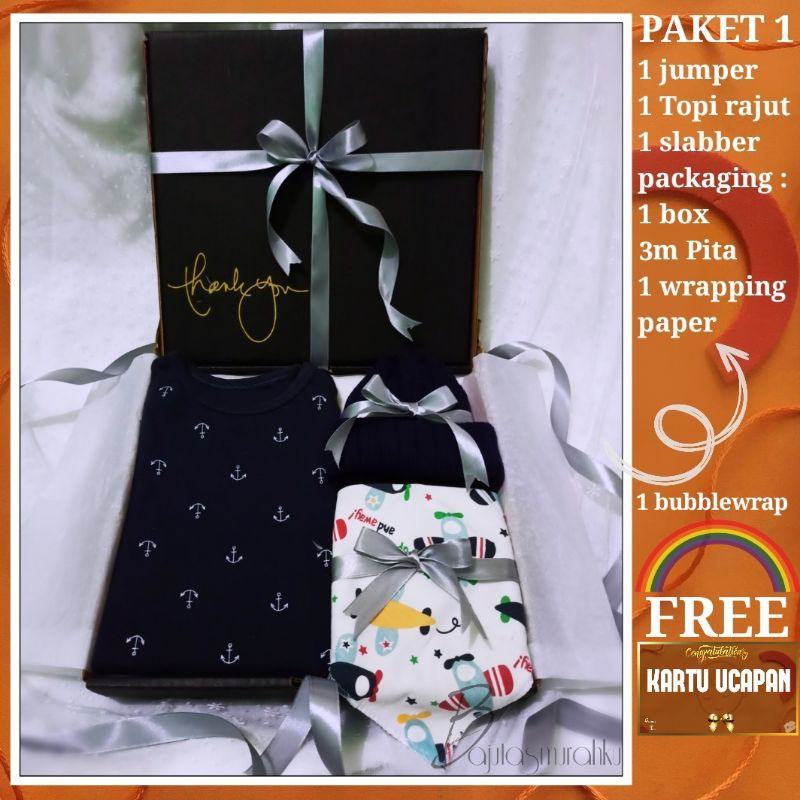 HAMPERS kado BAYI lahiran ulang tahun anak Baby gift box parsel BRANDED bajutasmurahku BTM-Paket 1 🎁:3