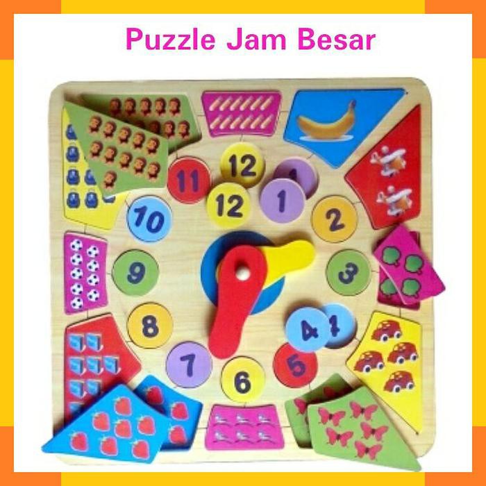 Puzzle Jam Besar | Mainan Edukatif | Mainan Edukasi Anak Kayu SNI