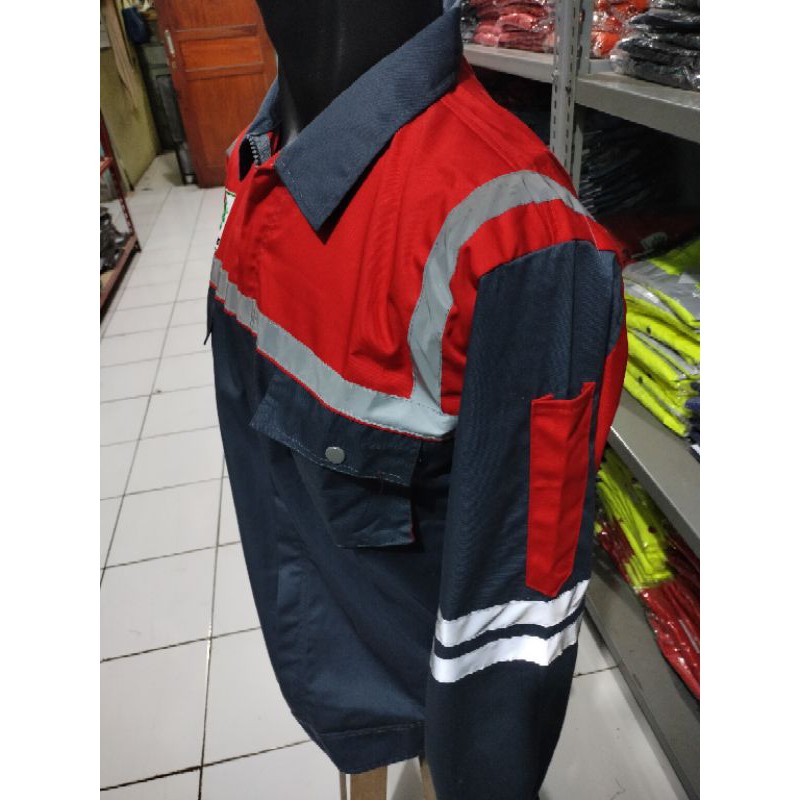 RESLETING BAJU SAFETY MERAH ABU SCOTLIGT PUNDAK