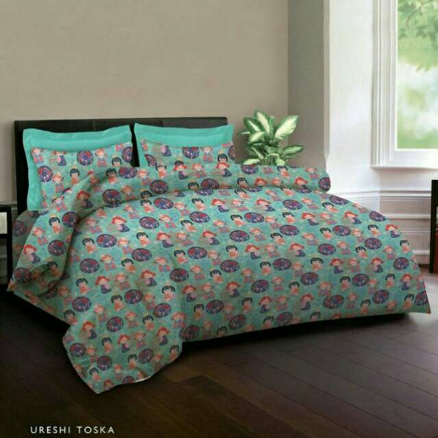 URESHI - Bedcover set (sprei 160/180x200x40cm + BC) King Rabbit