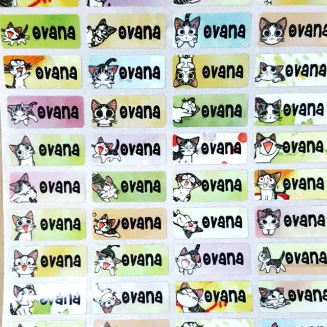 

Label nama anti air stiker waterproof Chi's Sweet Home Cat