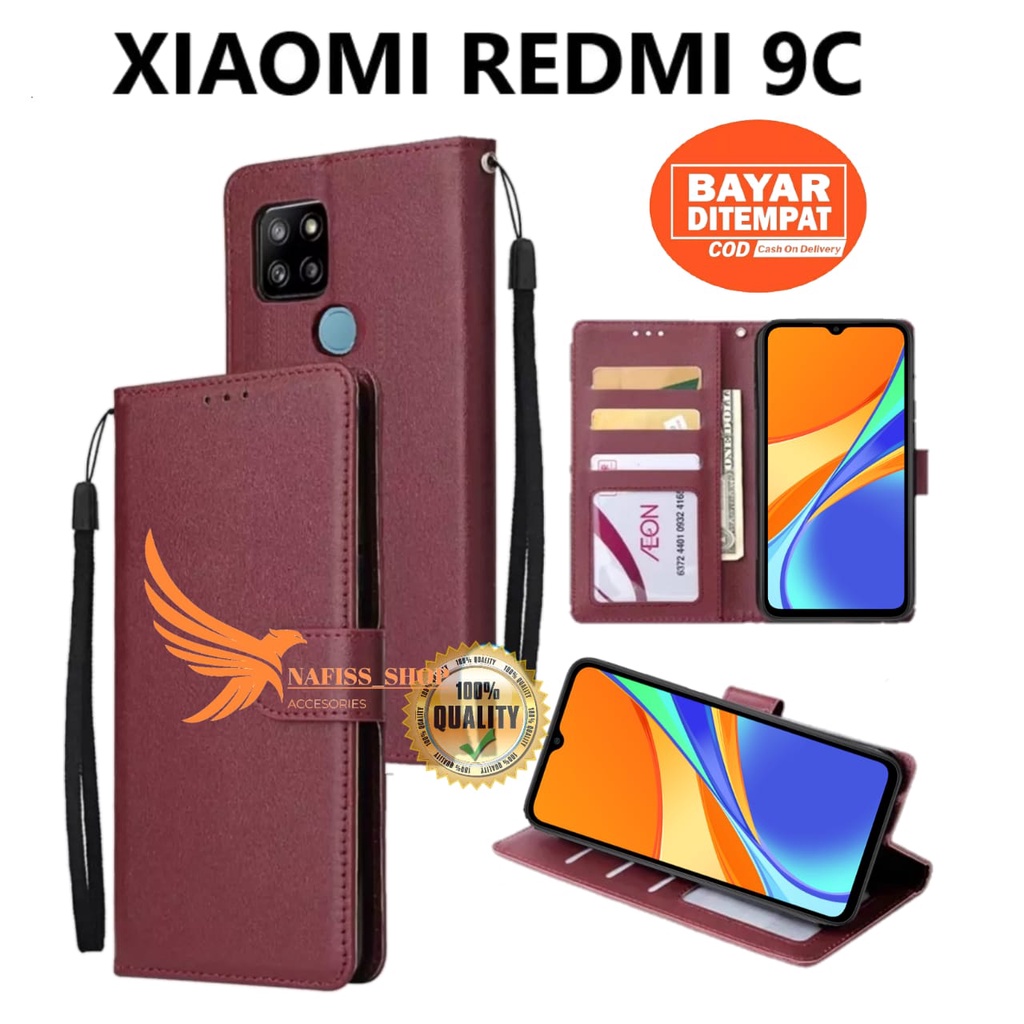 Xiaomi Redmi 9C Case Flip / Case Kulit For REDMI 9C Dompet Hp flip wallet case standing flip cover H