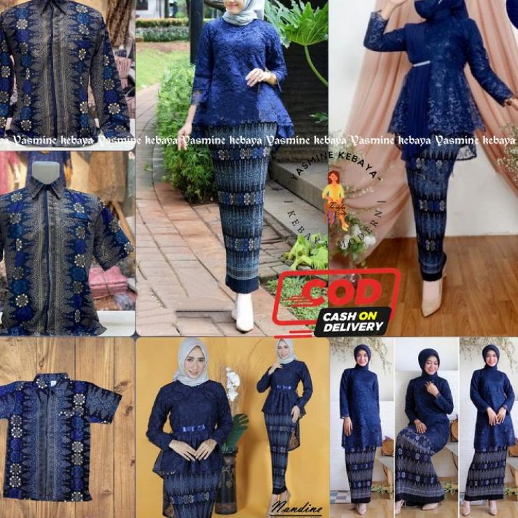 Terbaru.. BAJU BATIK COUPLE / COUPLE SARIMBIT / COUPLE KEBAYA BROKAT TUNIK SET KEMEJA BATIK MODERN K