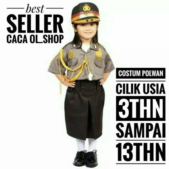 Baju Seragam Karnaval Kostum Profesi Anak Polwan Cilik Kecil