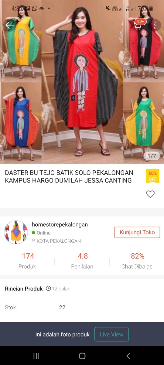 Daster Bu Tejo Batik Solo Pekalongan Kampus Hargo Dumilah Jessa Canting Indonesia