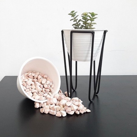 DIAMETER POT 20CM / Standing Pot Meja MINI / POT STANDING BESI / POT BESI / RAK POT BUNGA BESI / POT