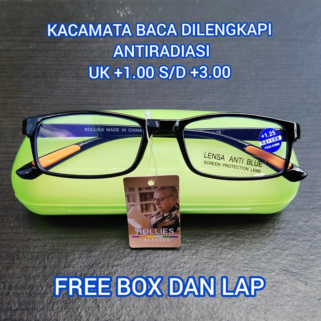 TERBARU KACAMATA BACA DENGAN ANTI RADIASI KACAMATA BACA- KACAMATA PLUS,MODEL KOTAK-TERBARU-