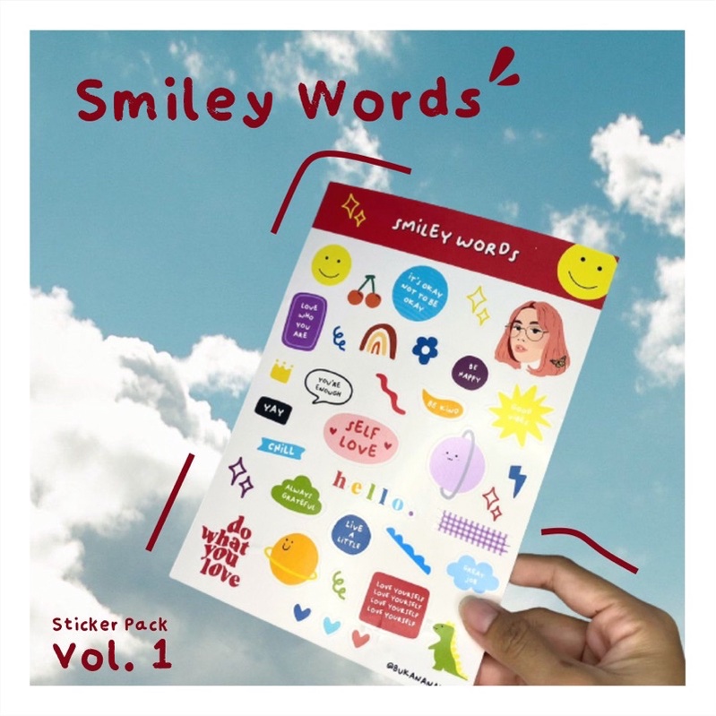 

STIKER AESTHETIC SMILEY WORDS