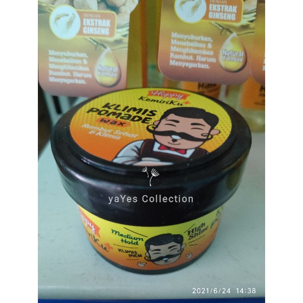 Hair Tonic Kemiriku 125 ml Spray Klimis Pomade 80g menyuburkan Hitam Tebal Rambut Happy Kemiri Thicker fuller Hair Men