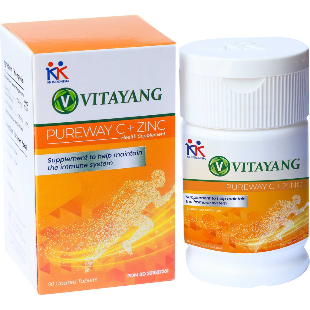 Vitayang Pureway C + Zinc KK Indonesia Suplemen Antioksidan Penangkal Virus Flu Imunitas Tubuh