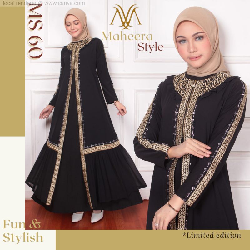 PROMO TOKO BARU!! ABAYA BORDIR PREMIUM || by : Maheera Style