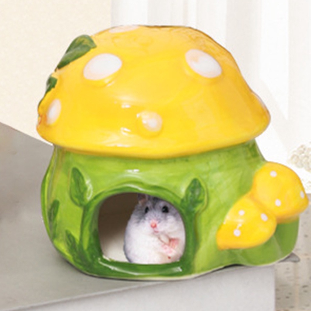 [HOMYL2] Cute Ceramic Hamster Cage Mouse Easy Clean Animal House Hideout