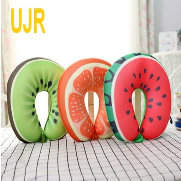 Bantal Leher Fruit Karakter-Foxty Cute Pillow Design U Relax Lembut High Quality For Travel,Home