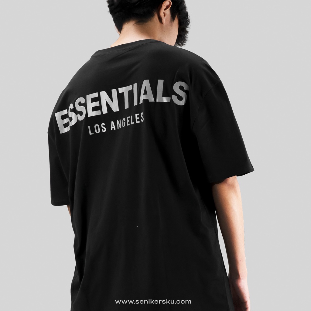 Essentials FOG 3M Boxy Logo LA Black Tee SS19