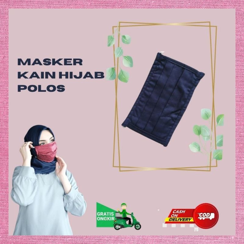 Masker Kain Hijab Polos Masker Kain Instant Polos Masker Kain Katun Jepang Polos Masker Kain Hitam