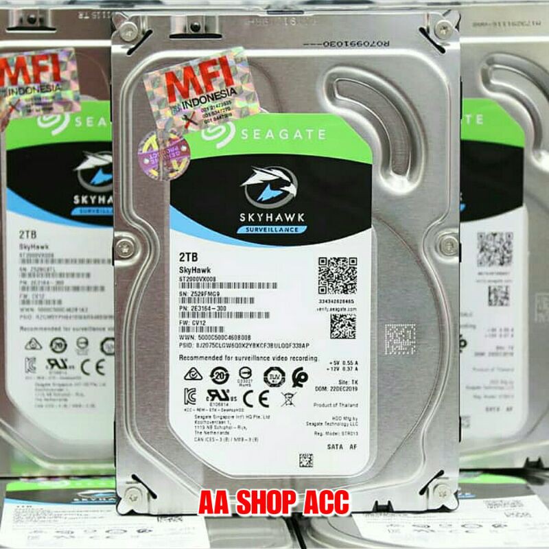 HDD 2TB SEAGATE SKYHAWK MFI GARANSI RESMI 3 TAHUN