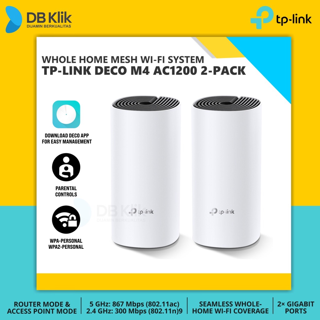 TP-LINK DECO M4 AC1200 Whole Home Mesh Wi-Fi System - DECO M4 2-PACK