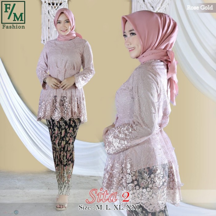 setelan kebaya Sita 2 original stock terbatas/KEBAYA BROKAT MODERN PESTA KONDANGAN /kebaya modern/ke