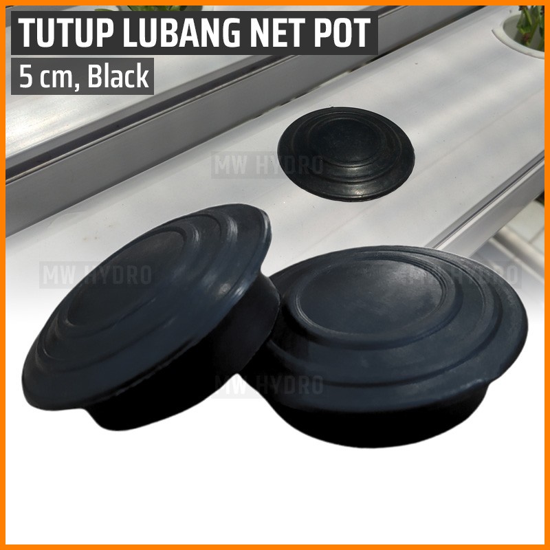 Penutup Lubang Netpot, Tutup Gully / Talang / Pipa PVC, 5 cm, Hitam