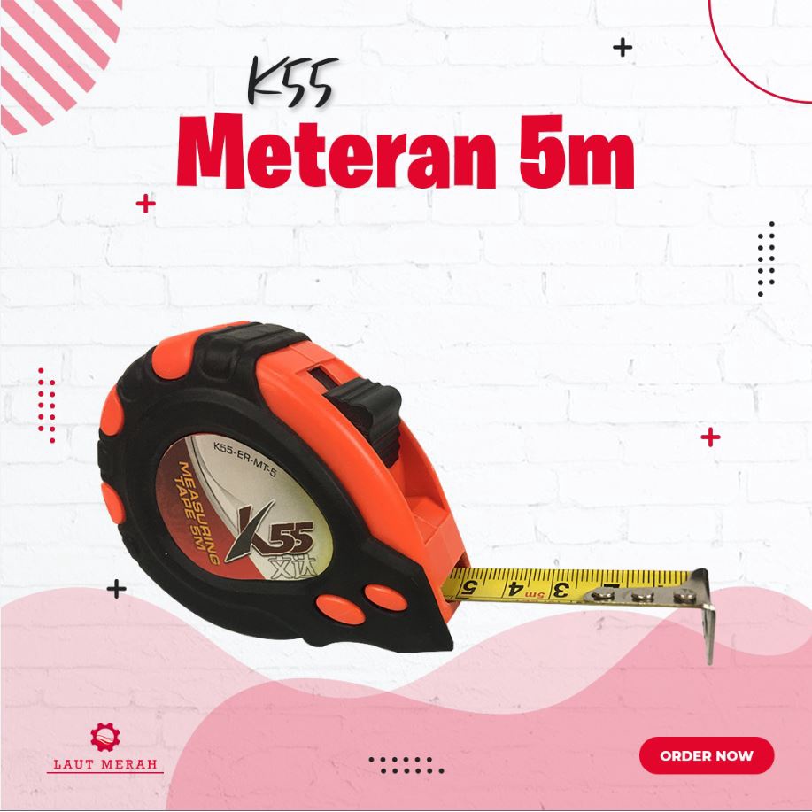 K55 Meteran Tukang 5M / Rol Meteran / Measuring Tape