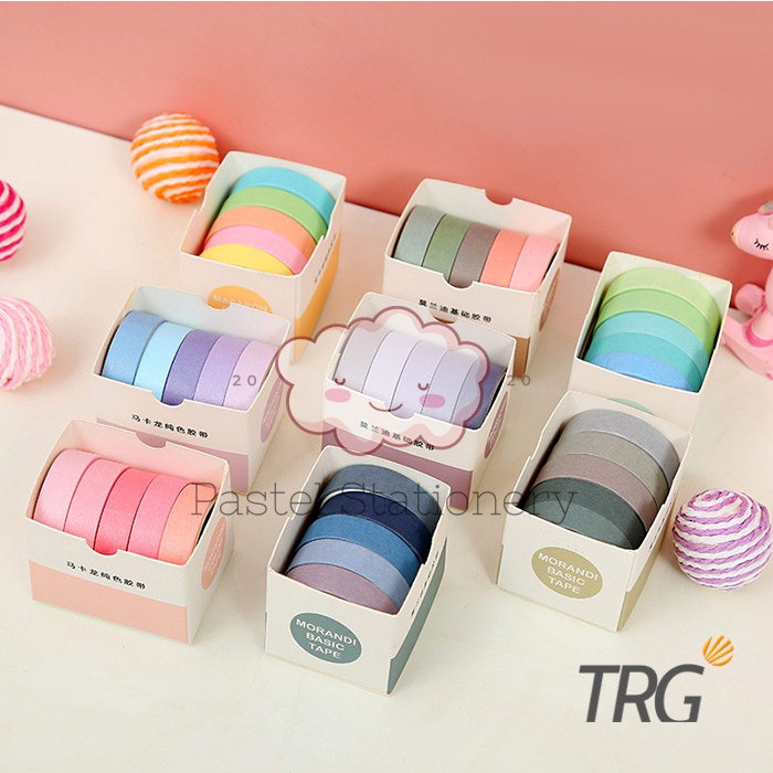 

Masking Tape TRG Essential Collection Set 5 pcs - Washi Tape Pastel TRG