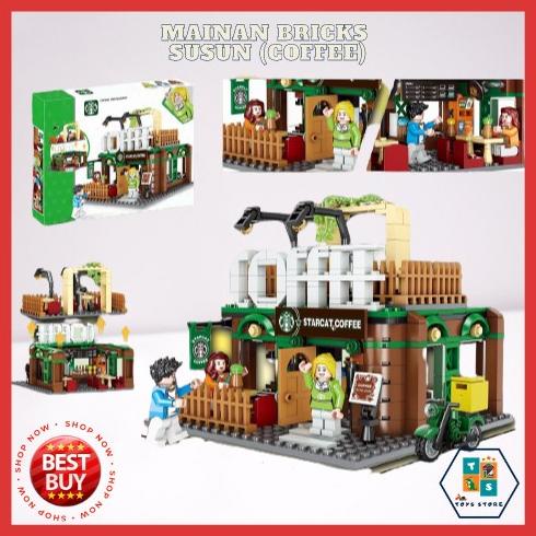Lego murah rumah coffee shop mainan anak perempuan laki block besar