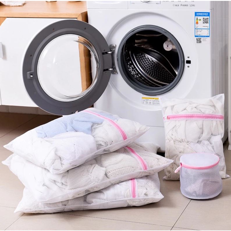 TOMUMUDA Laundry Bag Washing Machine Kantong Cuci Baju Jaring Resleting Washing Laundry Bag LW59