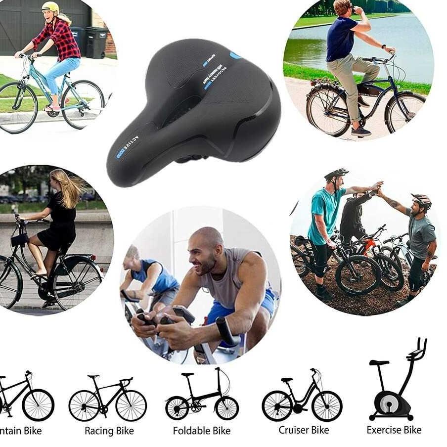Paling Sesuai.. Asiento Aksesoris Jok Sadel Sepeda MTB Mountain Bike Saddle Leather  SX22306 Black R