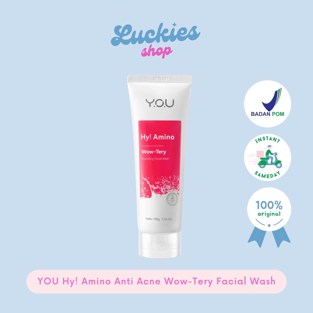 BPOM YOU Hy! Amino Wow-Tery Hydrating Facial Wash Sabun Cuci Muka Cleanser Wajah