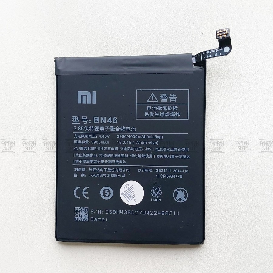 Baterai XiaoMi BN46 Redmi 7 Note 8 Original OEM Batre Xiao Batrai Battery Batrai BN 46 Ori Handphone HP