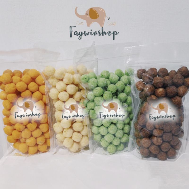 

Chiki Ball Premium BBQ Balado Keju Coklat Cocopandan Jagung - Faywin Snack