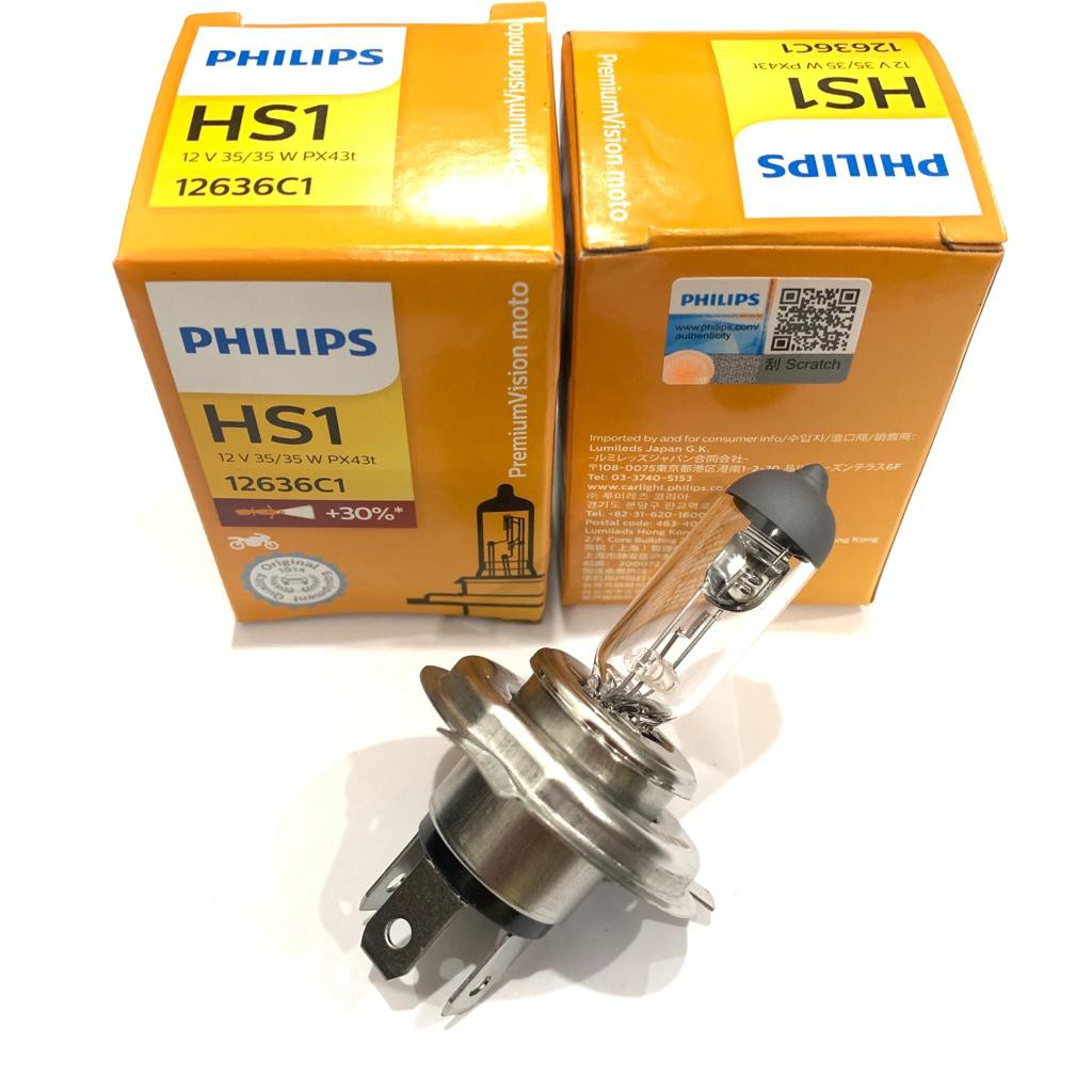 BOHLAM LAMPU DEPAN SCOOPY FI VERZA VESPA MATIC HS1 PHILIPS HALOGEN