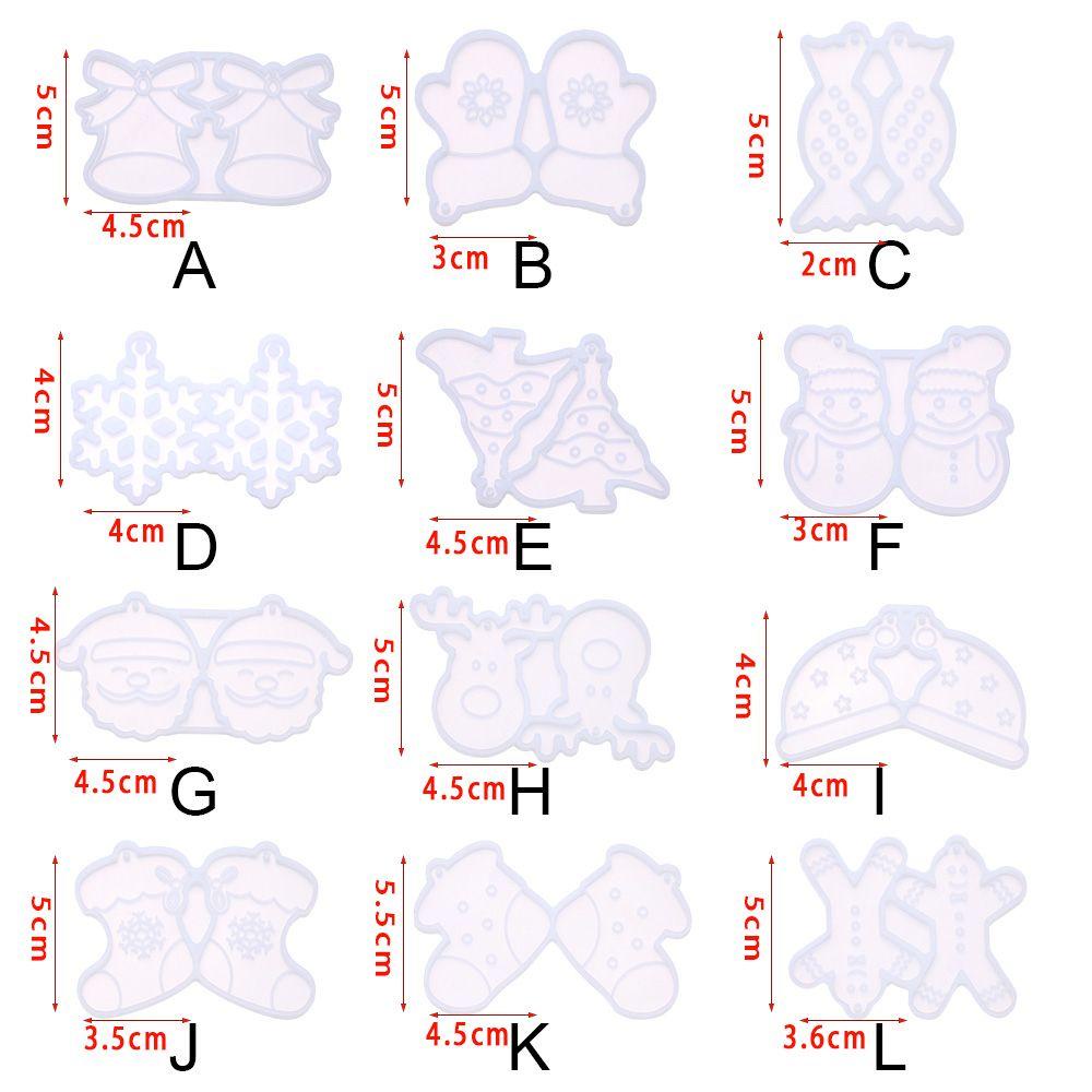 Solighter Anting Cetakan Menjuntai Handmade UV Epoxy Elk Snowflake Santa Claus Silicone Mold