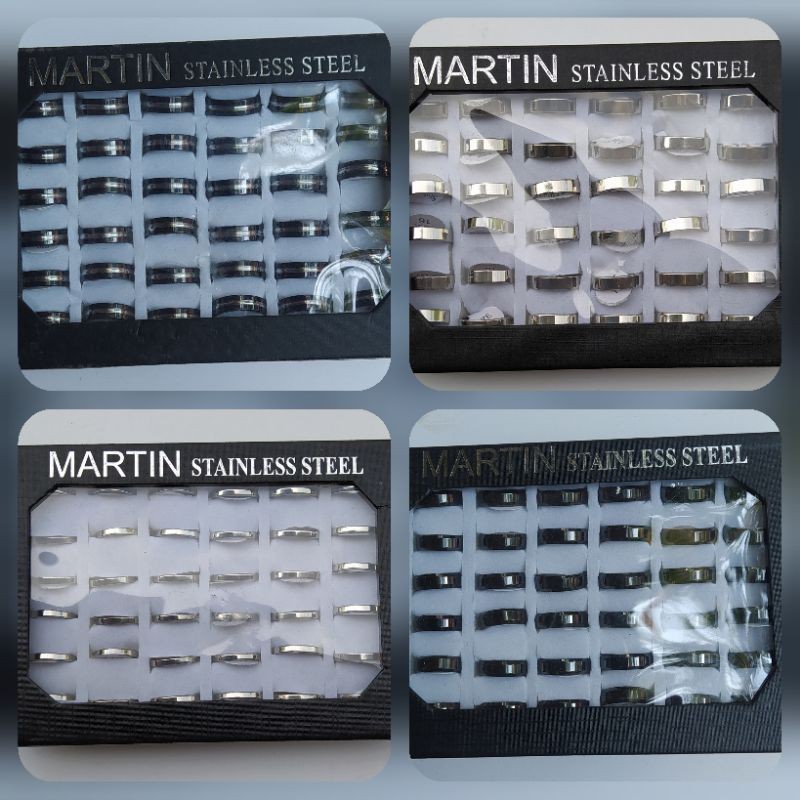 1Box Cincin Titanium Steel Grosir Isi 36pcs Size 16,17,18,19