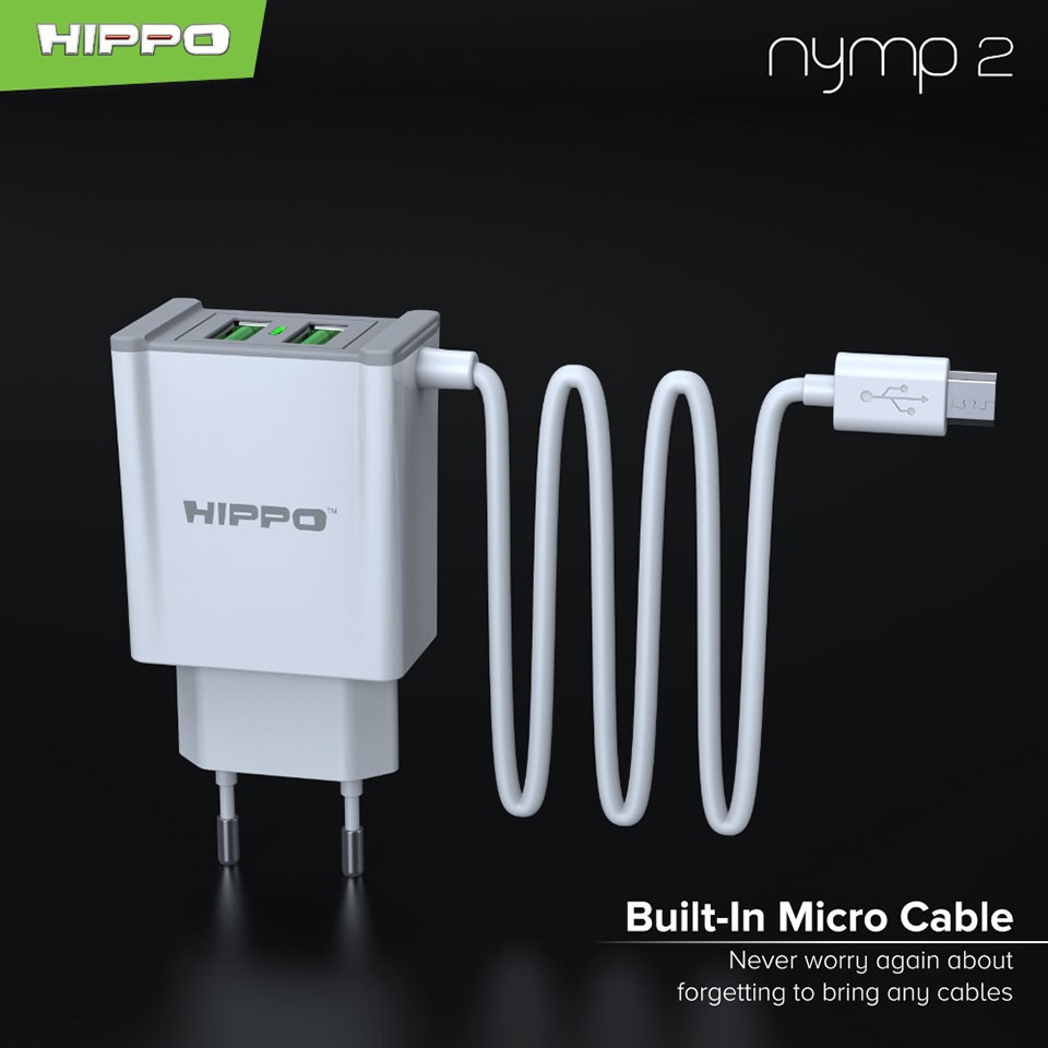 Kepala Adaptor Charger Hippo NYMP 2 Dual USB 2 Port Output 2.4A Original 100% Ori Adapter Casan