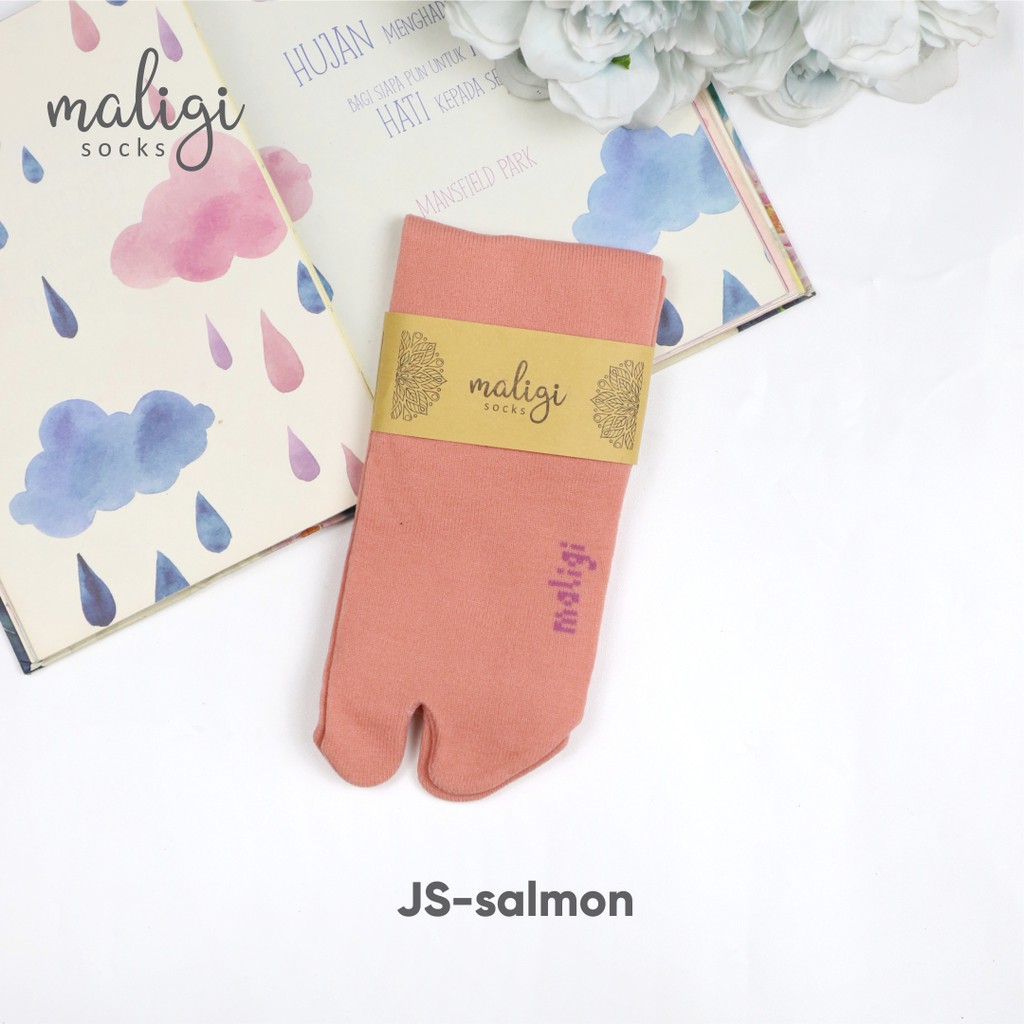Kaos Kaki Jempol Panjang / Maligisocks / kaos kaki polos/ JL- Cream-SALMON